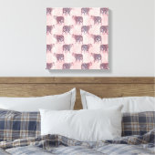 Modern roze leopard Animal Pattern Canvas Afdruk (Insitu (Slaapkamer))
