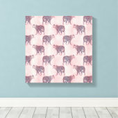 Modern roze leopard Animal Pattern Canvas Afdruk (Insitu (Houten vloer))