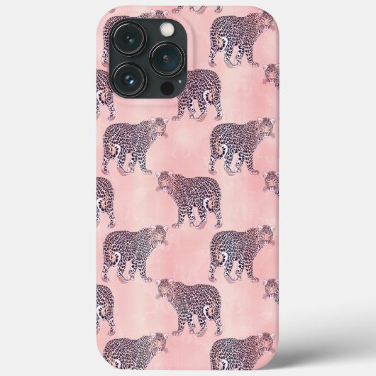 Modern roze leopard Animal Pattern Case-Mate iPhone Case (Achterkant)