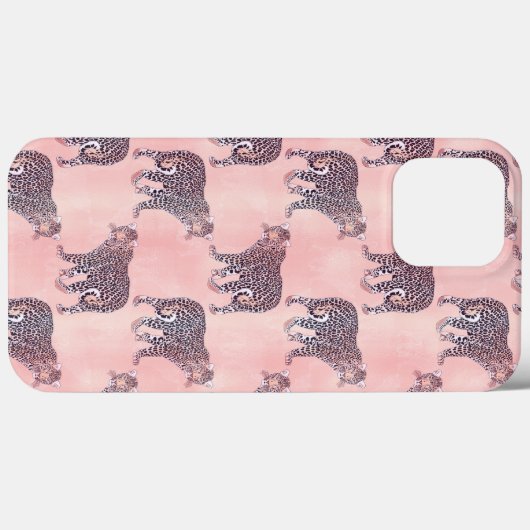 Modern roze leopard Animal Pattern Case-Mate iPhone Case (Achterkant (horizontaal))