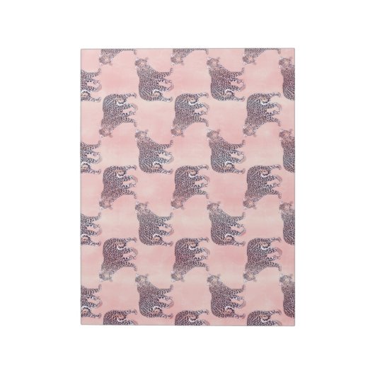 Modern roze leopard Animal Pattern Notitieblok (Linkerzijde)