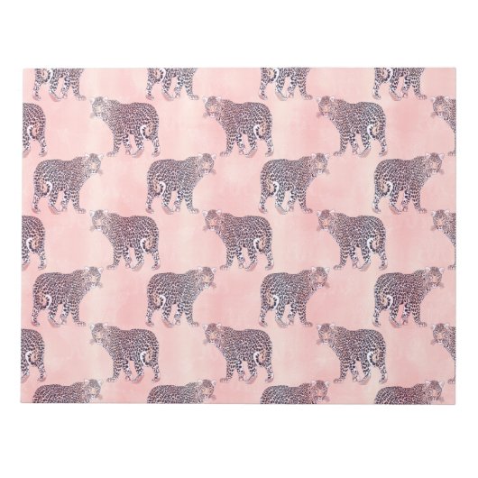 Modern roze leopard Animal Pattern Notitieblok (Voorkant)