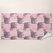 Modern roze leopard Animal Pattern Strandlaken (Voorkant)