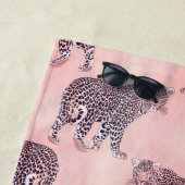 Modern roze leopard Animal Pattern Strandlaken (In situ)