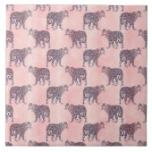 Modern roze leopard Animal Pattern Tegeltje (Voorkant)