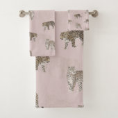 Modern Roze Leopard Oerwoud Dieren Bad Handdoek (Insitu)