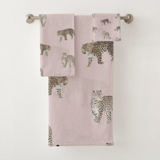 Modern Roze Leopard Oerwoud Dieren Bad Handdoek (Insitu)