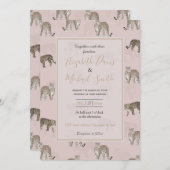 Modern Roze Leopard Oerwoud Dieren Kaart (Voorkant / Achterkant)