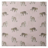 Modern Roze Leopard Oerwoud Dieren Tegeltje (Voorkant)
