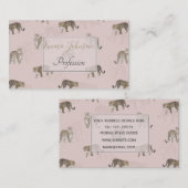Modern Roze Leopard Oerwoud Dieren Visitekaartje (Voorkant / Achterkant)
