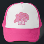 Modern Roze Let's Go Meisjes Cowboy Pet Rodeo<br><div class="desc">Modern roze cowboy pet met peachy stars design,  ideaal voor uw rodeo,  land en westerne wild west party met de meisjes. Roze cowgirl pet bachelorette party trucker hoed.</div>