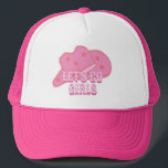 Modern Roze Let's Go Meisjes Cowboy Pet Rodeo<br><div class="desc">Modern roze cowboy pet met peachy stars design,  ideaal voor uw rodeo,  land en westerne wild west party met de meisjes. Roze cowgirl pet bachelorette party trucker hoed.</div>