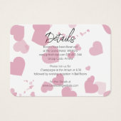 Modern Roze Liefde hart Trouwinformatie Kaart (Voorkant)