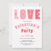 Modern roze LIEFDE harten Valentijnsdag party Kaart (Voorkant)