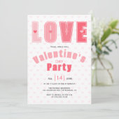 Modern roze LIEFDE harten Valentijnsdag party Kaart (Staand voorkant)