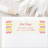 Modern roze limonade chevron adres etiket (Insitu)