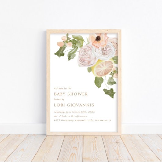 Modern roze limonade Summer Pset Welcome Sign Poster