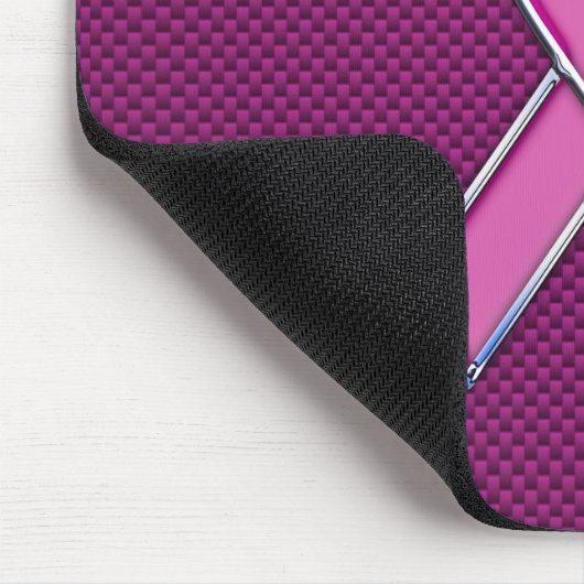 Modern roze lintontwerp muismat (Hoek)