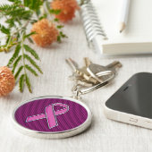 Modern roze lintontwerp sleutelhanger (Zijkant)