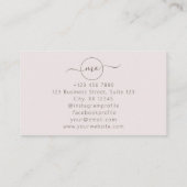 Modern roze, logo Visitekaartje (Achterkant)