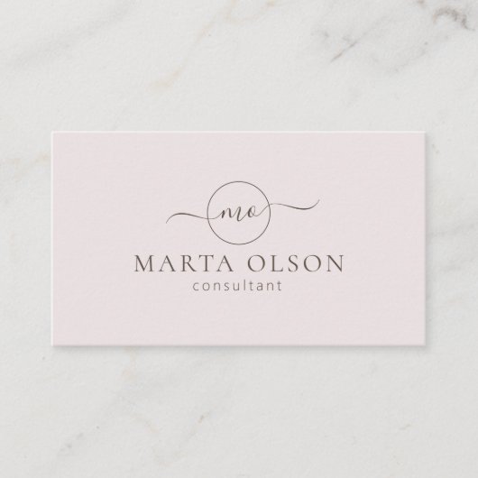Modern roze, logo Visitekaartje (Voorkant)