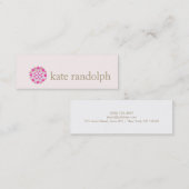Modern Roze Lotus Flower Beauty Salon and Spa Mini Visitekaartje (Voorkant / Achterkant)