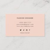 Modern roze luipaard en gouden Lijst Visitekaartje (Achterkant)