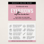 Modern Roze Luxury Eyebrow Threading Aftercare Visitekaartje (Voorkant /achterkant)