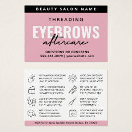 Modern Roze Luxury Eyebrow Threading Aftercare Visitekaartje