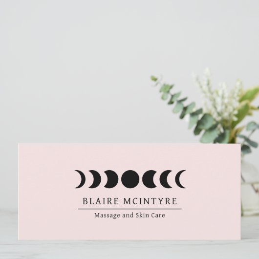 Modern Roze Maan Phases Elegant Cadeaubon (Staand voorkant)