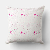 Modern Roze Maan Sterren Patroon Kussen (Voorkant)