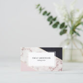 Modern Roze Marble Makeup Artist Visitekaartje (Staand voorkant)