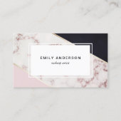 Modern Roze Marble Makeup Artist Visitekaartje (Voorkant)