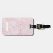 Modern Roze Marble Personalized Bagagelabel (Voorkant horizontaal)