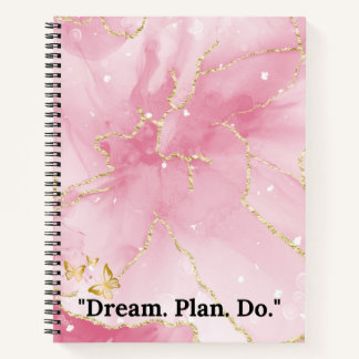 Modern Roze Marmer Esthetisch Notitieboek