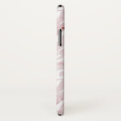 Modern roze marmer met dierenprint en monogram Case-Mate iPhone case (Achterkant / rechts)