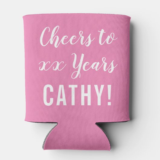 Modern roze marmerfeest blikjeskoeler (Achterkant)