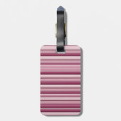 Modern Roze Mauve Gestreepte Custom Bagagelabel (Achterkant verticaal)