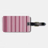Modern Roze Mauve Gestreepte Custom Bagagelabel (Achterkant horizontaal)
