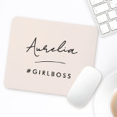 Modern Roze Meisje Baas Script Naam Beste Girly Gi Muismat