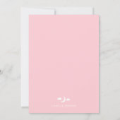 Modern Roze Meisje Baby shower Invitation Kaart (Achterkant)