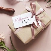 Modern Roze Meisje Boss Beste Girly Gift Modern Cadeaulabel