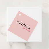 Modern Roze Meisje Boss & Name | Meisjescadeau Bedankjes Labels (In situ)