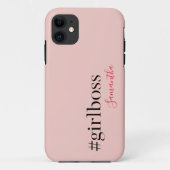 Modern Roze Meisje Boss & Name | Meisjescadeau Case-Mate iPhone Case (Achterkant)