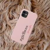 Modern Roze Meisje Boss & Name | Meisjescadeau Case-Mate iPhone Case