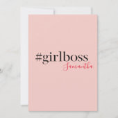 Modern Roze Meisje Boss & Name | Meisjescadeau Feestdagenkaart (Voorkant)