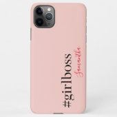 Modern Roze Meisje Boss & Name | Meisjescadeau iPhone Hoesje (Achterkant)