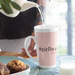 Modern Roze Meisje Boss & Name | Meisjescadeau Latte Mok<br><div class="desc">Introductie van de Modern Pink Girl Boss & Name collectie op Zazzle! Dit hippe en stijlvolle collectie is ideaal voor alle sterke, onafhankelijke vrouwen die hun carrière op zijn grondvesten doen en een statement maken. Of je nu zelf een meisjesbaas bent of op zoek bent naar een geweldig cadeau voor...</div>