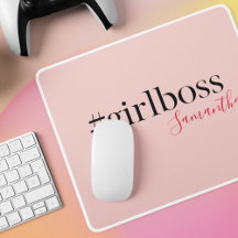 Modern Roze Meisje Boss & Name | Meisjescadeau