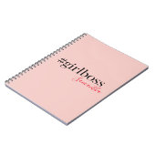 Modern Roze Meisje Boss & Name | Meisjescadeau Notitieboek (Linkerzijde)